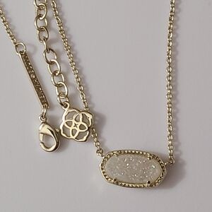 Kendra Scott Elisa Druzy 14k Gold Pl Necklace Euc Estate